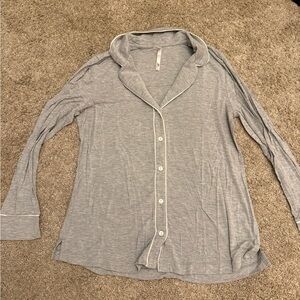 Soma Gray Button-Up Pajama Top and Pants